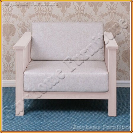 Slatted White - Sofa Đơn : Nệm Ghế Màu Kem